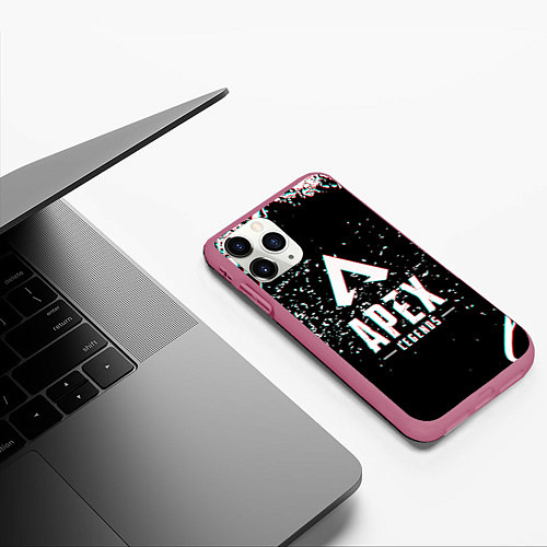 Чехол iPhone 11 Pro матовый APEX LEGENDS GLITCH / 3D-Малиновый – фото 3