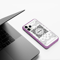 Чехол iPhone 11 Pro матовый Big Baby Tape x Kizaru BANDANA Бандана Кизару Тейп, цвет: 3D-фиолетовый — фото 2