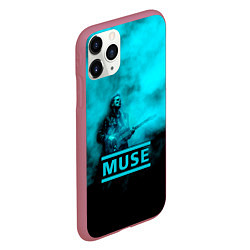 Чехол iPhone 11 Pro матовый Мэттью Беллами бирюзовый туман Muse, цвет: 3D-малиновый — фото 2