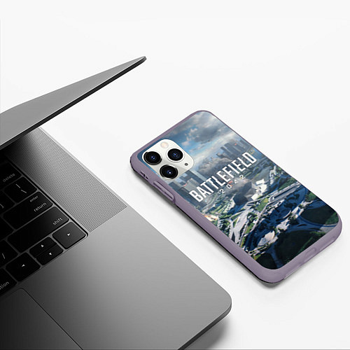 Чехол iPhone 11 Pro матовый Battlefield 2042 - КАЛЕЙДОСКОП / 3D-Серый – фото 3