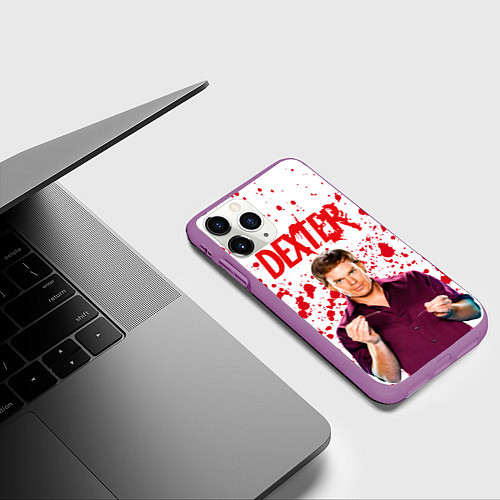 Чехол iPhone 11 Pro матовый Декстер Dexter / 3D-Фиолетовый – фото 3