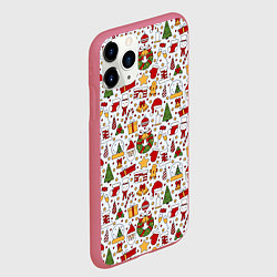 Чехол iPhone 11 Pro матовый New Years Mood, цвет: 3D-малиновый — фото 2