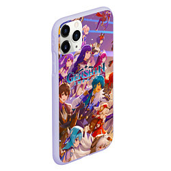 Чехол iPhone 11 Pro матовый Герои Genshin Impact, цвет: 3D-светло-сиреневый — фото 2
