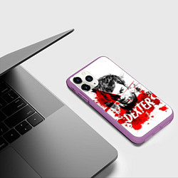 Чехол iPhone 11 Pro матовый Декстер Морган портрет, цвет: 3D-фиолетовый — фото 2