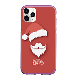 Чехол iPhone 11 Pro матовый Merry Christmas Счастливого Рождества, цвет: 3D-фиолетовый