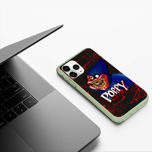 Чехол iPhone 11 Pro матовый Poppy Playtime: Blood Rage / 3D-Салатовый – фото 3