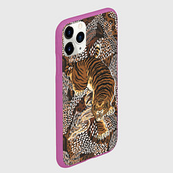 Чехол iPhone 11 Pro матовый Тигр в засаде, цвет: 3D-фиолетовый — фото 2