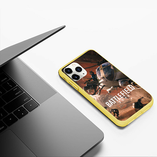 Чехол iPhone 11 Pro матовый Battlefield 2042 - Боевой отряд / 3D-Желтый – фото 3