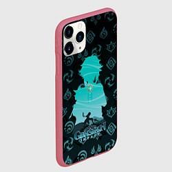 Чехол iPhone 11 Pro матовый Genshin Impact Xiao, цвет: 3D-малиновый — фото 2