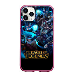 Чехол iPhone 11 Pro матовый LEAGUE OF LEGENDS ЛИГА ЛЕГЕНД ГЕРОИ, цвет: 3D-малиновый