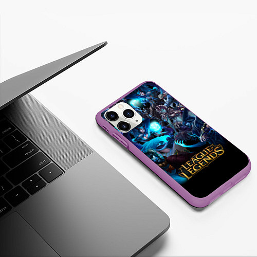 Чехол iPhone 11 Pro матовый LEAGUE OF LEGENDS ЛИГА ЛЕГЕНД ГЕРОИ / 3D-Фиолетовый – фото 3