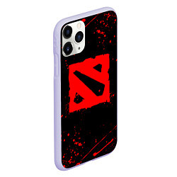 Чехол iPhone 11 Pro матовый DOTA 2 БРЫЗГИ КРАСОК ДОТА 2 ЛОГО, цвет: 3D-светло-сиреневый — фото 2