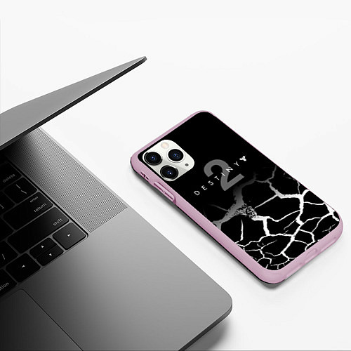 Чехол iPhone 11 Pro матовый Destiny Трещины по всюду / 3D-Розовый – фото 3