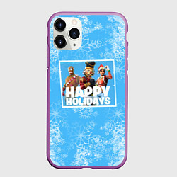 Чехол iPhone 11 Pro матовый Happy holidays Fortnite, цвет: 3D-фиолетовый
