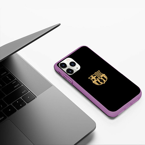 Чехол iPhone 11 Pro матовый Golden Barca / 3D-Фиолетовый – фото 3