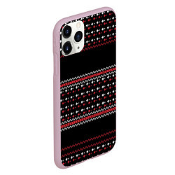 Чехол iPhone 11 Pro матовый НОВОГОДНИЙ ПАТТЕРН SWEATER, цвет: 3D-розовый — фото 2