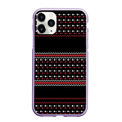 Чехол iPhone 11 Pro матовый НОВОГОДНИЙ ПАТТЕРН SWEATER, цвет: 3D-светло-сиреневый