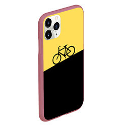 Чехол iPhone 11 Pro матовый Бегущий за велосипедом, цвет: 3D-малиновый — фото 2