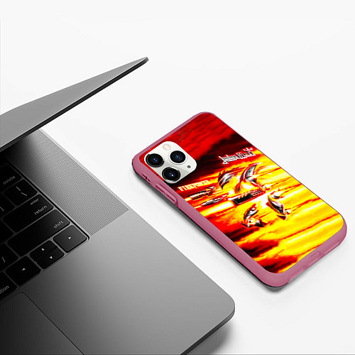 Чехол iPhone 11 Pro матовый Firepower - Judas Priest / 3D-Малиновый – фото 3