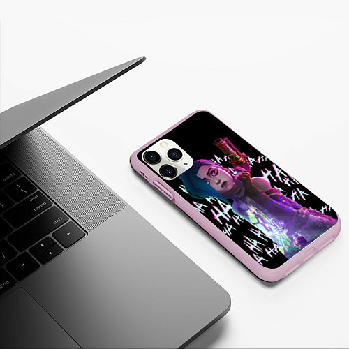 Чехол iPhone 11 Pro матовый Jinx Arcane / 3D-Розовый – фото 3