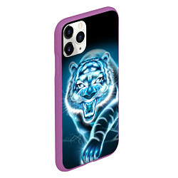 Чехол iPhone 11 Pro матовый НЕНОНОВЫЙ ТИГР 2022 NEON TIGER NEW YEAR, цвет: 3D-фиолетовый — фото 2
