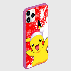 Чехол iPhone 11 Pro матовый НОВОГОДНИЙ ПИКАЧУ, ЗИМА БЛИЗКО, цвет: 3D-фиолетовый — фото 2