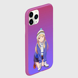 Чехол iPhone 11 Pro матовый Девочка и коньки, цвет: 3D-фиолетовый — фото 2