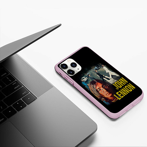 Чехол iPhone 11 Pro матовый The Beatles John Lennon / 3D-Розовый – фото 3