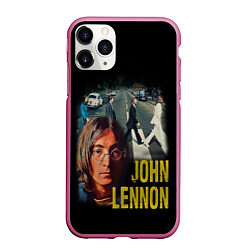 Чехол iPhone 11 Pro матовый The Beatles John Lennon, цвет: 3D-малиновый
