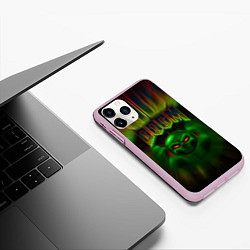 Чехол iPhone 11 Pro матовый РЕЖИМ БОГА IDDQD, цвет: 3D-розовый — фото 2