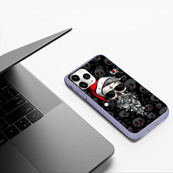 Чехол iPhone 11 Pro матовый Santa from Hell, цвет: 3D-светло-сиреневый — фото 2