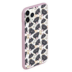 Чехол iPhone 11 Pro матовый Лабрадор чёрный, цвет: 3D-розовый — фото 2