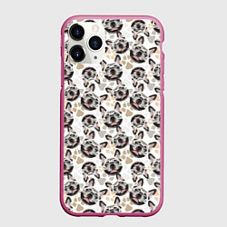 Чехол iPhone 11 Pro матовый Собака Французский Бульдог French Bulldog, цвет: 3D-малиновый