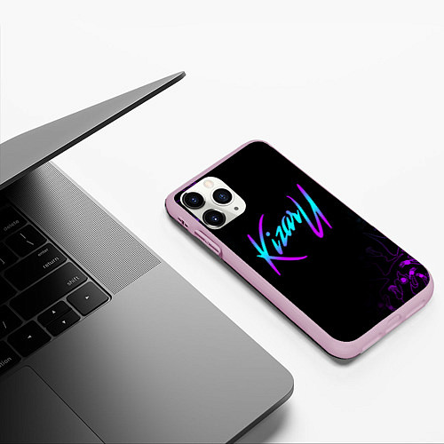 Чехол iPhone 11 Pro матовый КИЗАРУ НЕОН ЛОГО KIZARU NEON / 3D-Розовый – фото 3