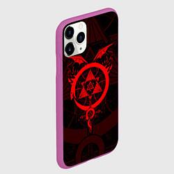 Чехол iPhone 11 Pro матовый СТАЛЬНОЙ АЛХИМИК КРАСНАЯ ЭМБЛЕМА, цвет: 3D-фиолетовый — фото 2