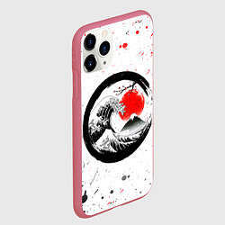 Чехол iPhone 11 Pro матовый САКУРА, КРАСНОЕ СОЛНЦЕ ЯПОНИИ, ФУДЗИЯМА, цвет: 3D-малиновый — фото 2