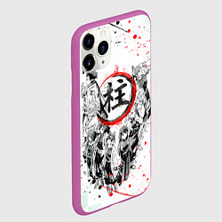Чехол iPhone 11 Pro матовый КЛИНОК РАССЕКАЮЩИЙ ДЕМОНОВ, БРЫЗГИ КРАСОК, цвет: 3D-фиолетовый — фото 2