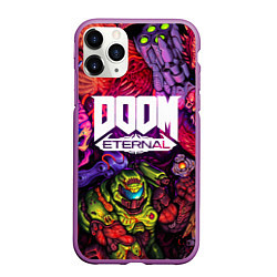 Чехол iPhone 11 Pro матовый DOOM ETERNAL ПАЛАЧ РОКА DOOM SLAYER, цвет: 3D-фиолетовый