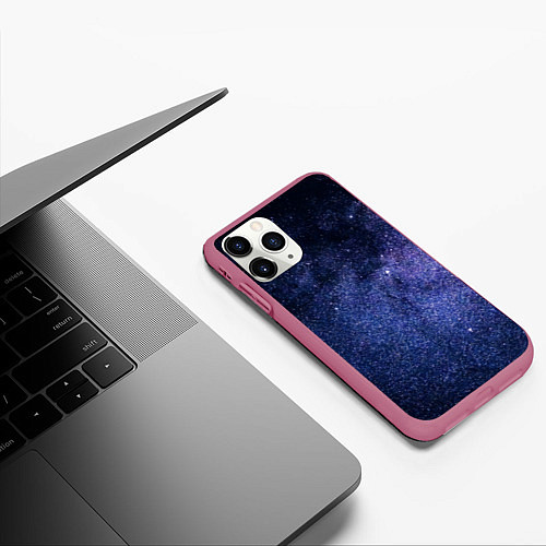 Чехол iPhone 11 Pro матовый Night sky / 3D-Малиновый – фото 3