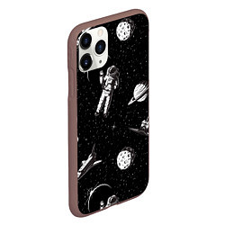 Чехол iPhone 11 Pro матовый Космический вояж, цвет: 3D-коричневый — фото 2