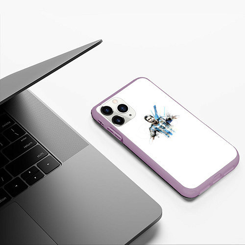 Чехол iPhone 11 Pro матовый Messi Argentina Team / 3D-Сиреневый – фото 3