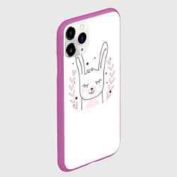 Чехол iPhone 11 Pro матовый Умиротворенный зайка, цвет: 3D-фиолетовый — фото 2