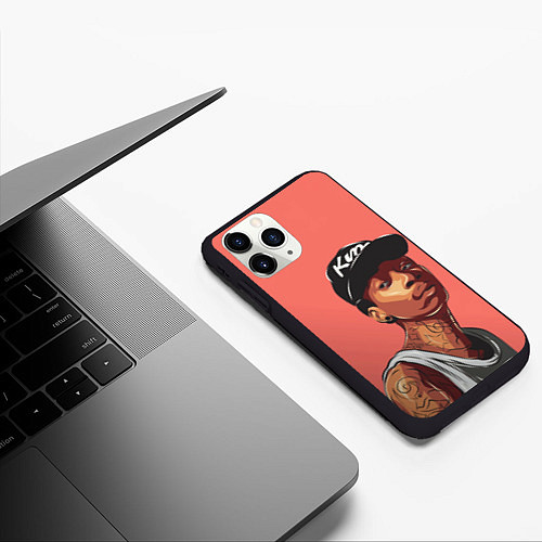 Чехол iPhone 11 Pro матовый Wiz Khalifa Art / 3D-Черный – фото 3