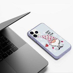 Чехол iPhone 11 Pro матовый Гном год, цвет: 3D-светло-сиреневый — фото 2