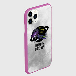 Чехол iPhone 11 Pro матовый Murder Drones Дроны Убийцы, цвет: 3D-фиолетовый — фото 2