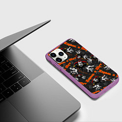 Чехол iPhone 11 Pro матовый КОРОЛЬ И ШУТ РУССКИЙ РОК УЗОР, цвет: 3D-фиолетовый — фото 2