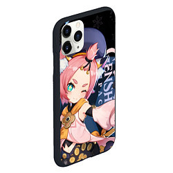 Чехол iPhone 11 Pro матовый Genshin Impact: Diona, цвет: 3D-черный — фото 2