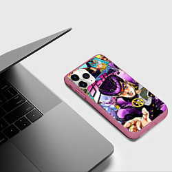 Чехол iPhone 11 Pro матовый JoJos Bizarre Adventure: Josuke, цвет: 3D-малиновый — фото 2