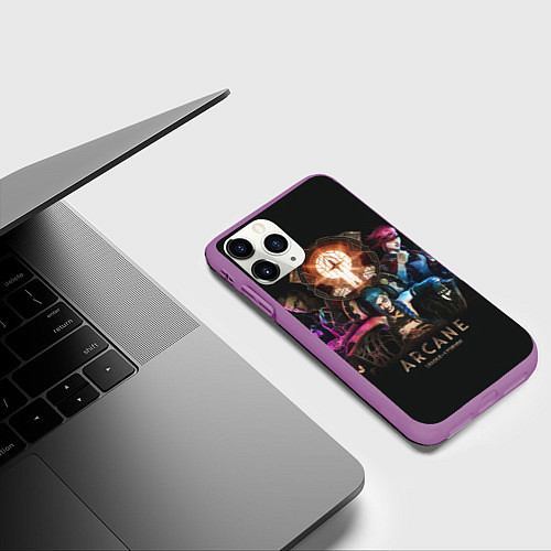 Чехол iPhone 11 Pro матовый ARСANEАРКЕЙН / 3D-Фиолетовый – фото 3