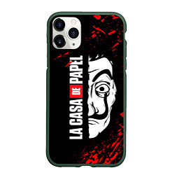 Чехол iPhone 11 Pro матовый БУМАЖНЫЙ ДОМ, LA CASA DE PAPEL, цвет: 3D-темно-зеленый